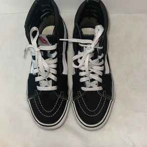 Black suede high top Vans